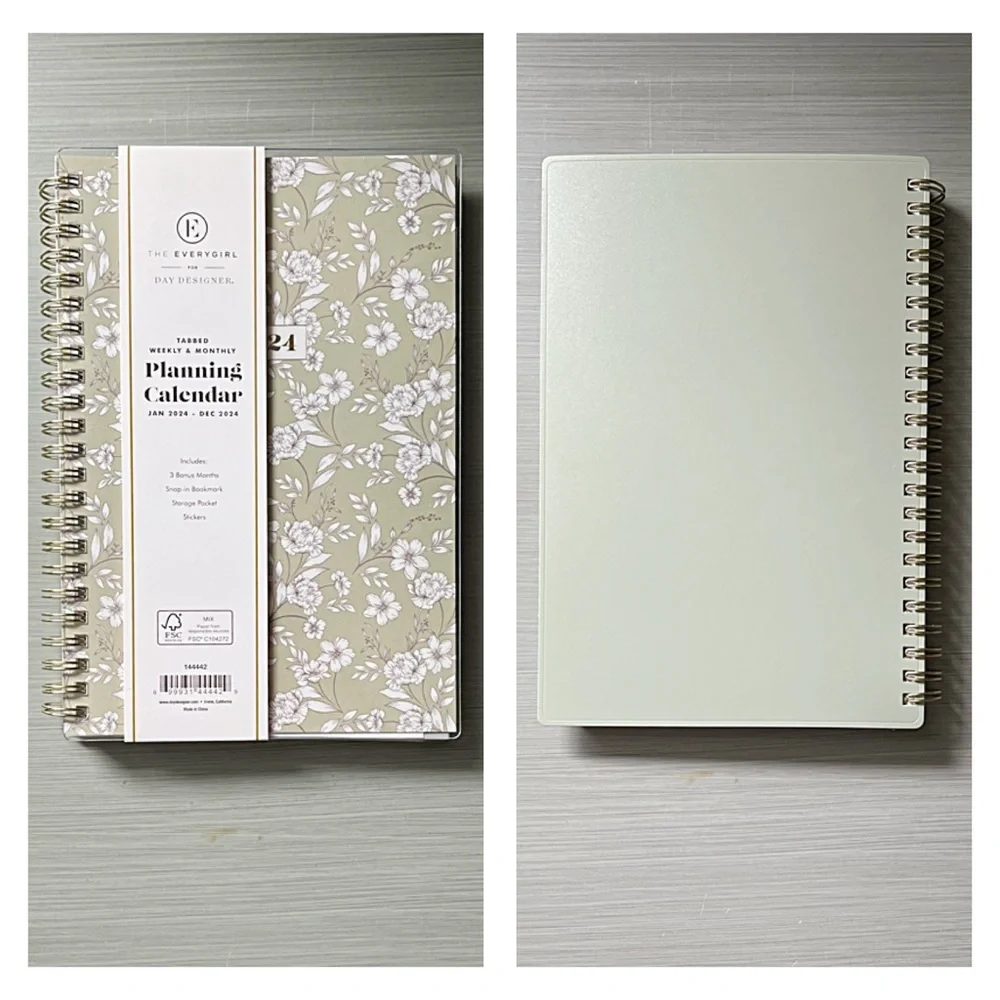 Planner Calendar Everygirl Day Designer Blue Sky 2024 weekly and monthly